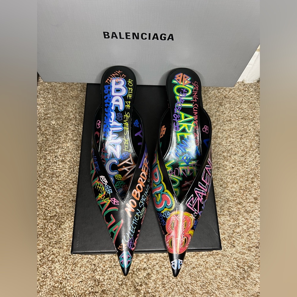Balenciaga Grafitti mules